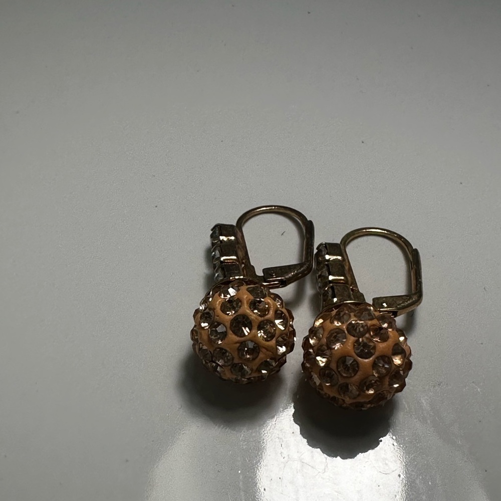 Rose gold and gold beaded earrings
